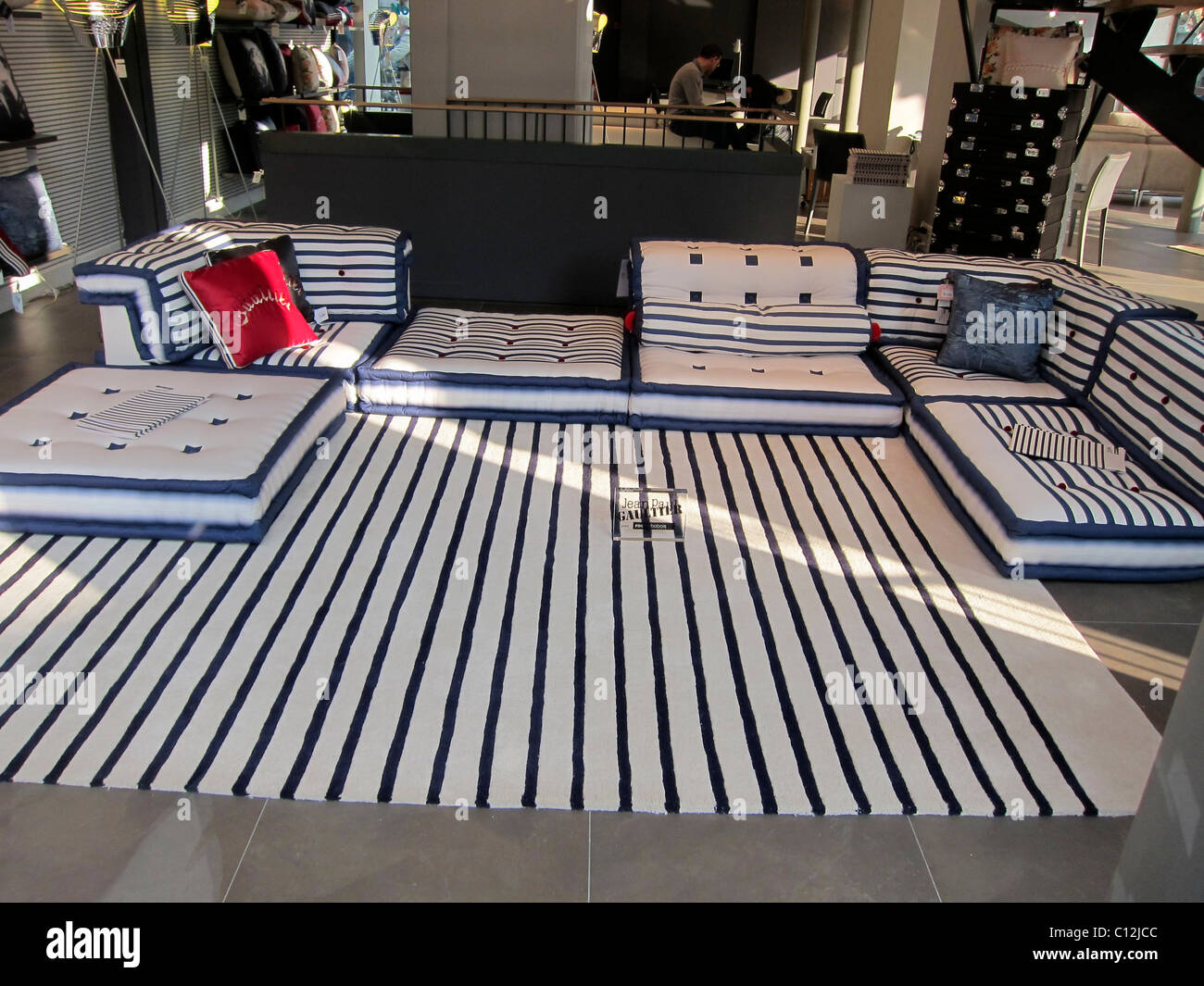 Paris, France, Couch Furniture Shopping Store Display "Roche Bobois",  Designed by "Jean-Paul Gaultier" parisian salon Stock Photo - Alamy