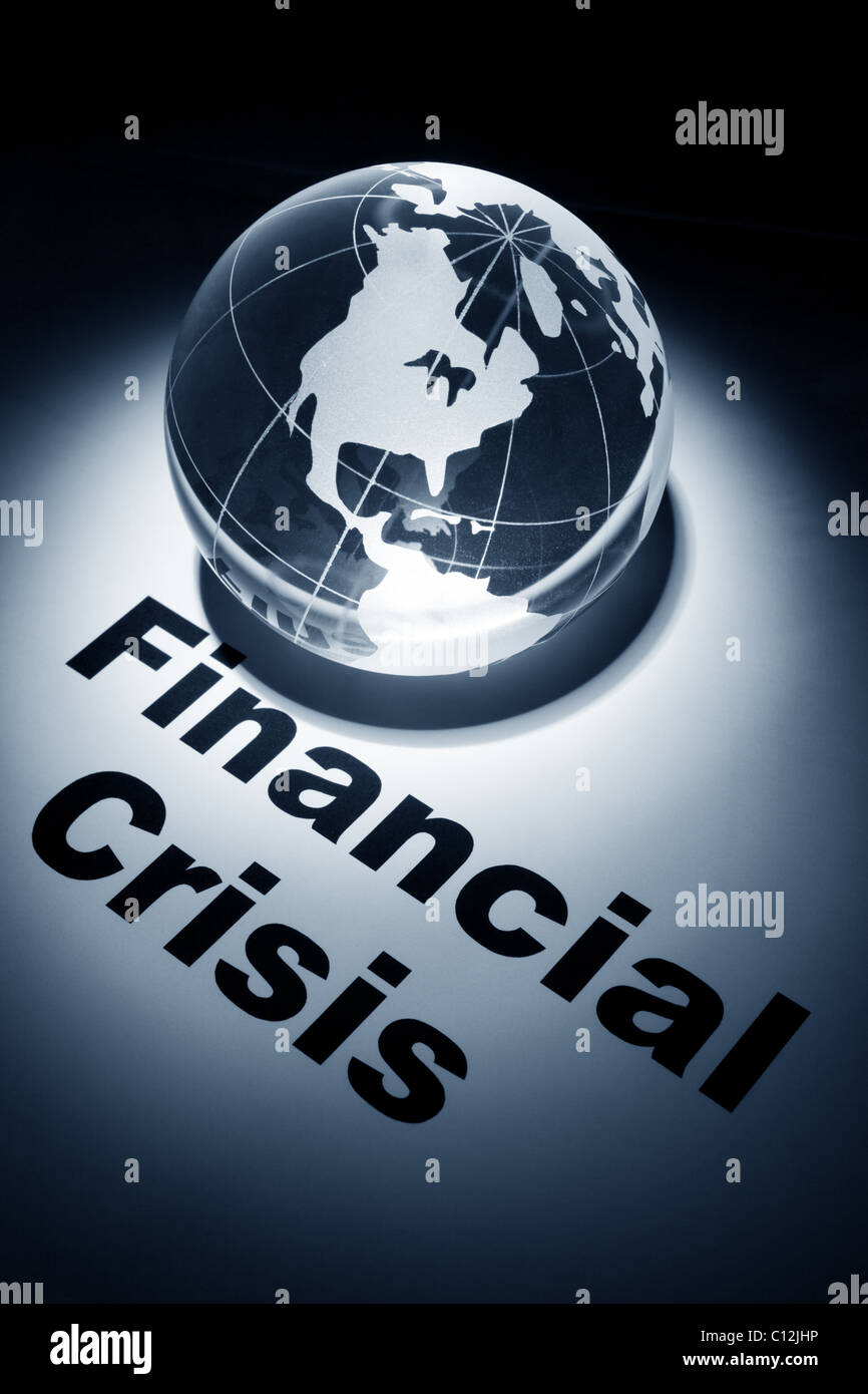 globe, concept of Financial Crisis Stock Photo