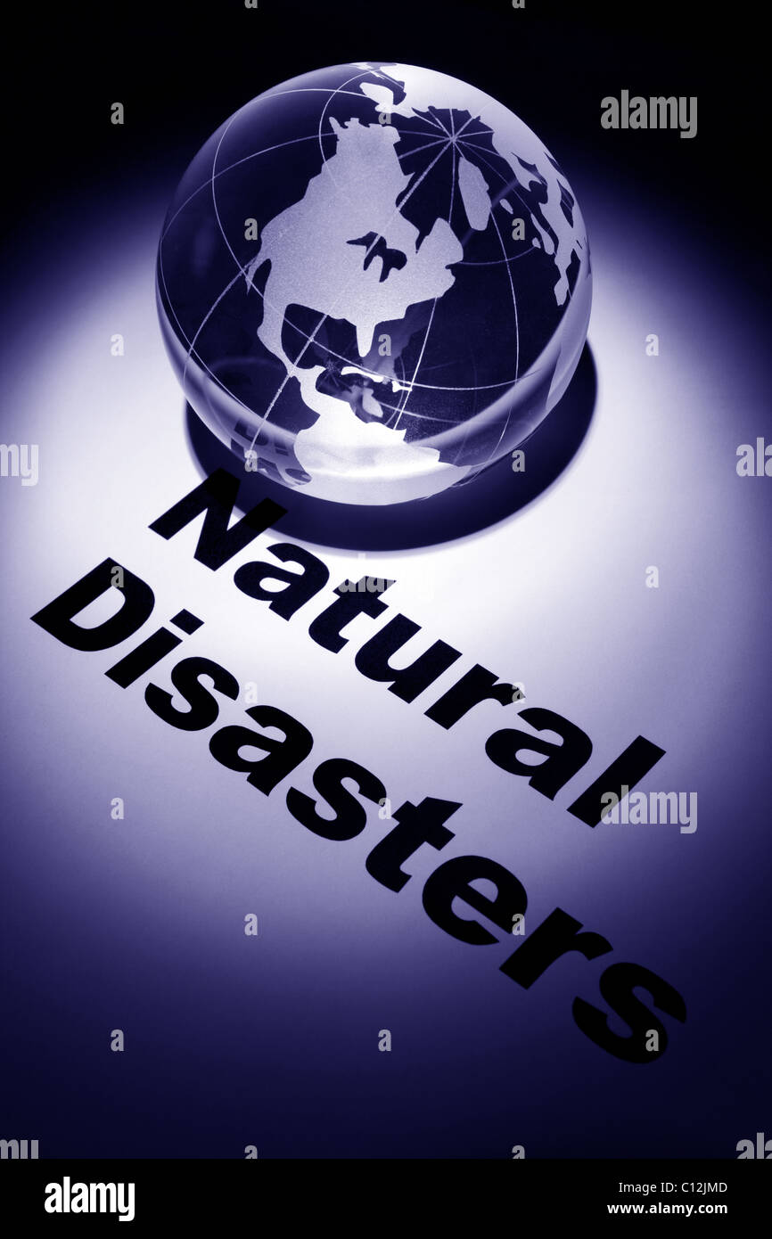globe, concept of Global Natural Disasters Stock Photo