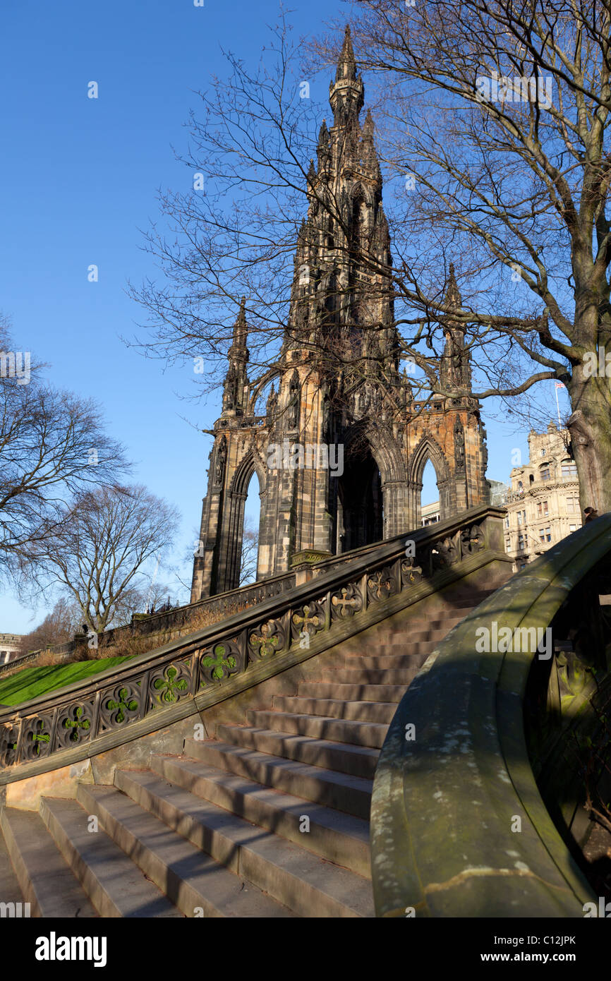 The Scott Monument on Princes Street, Edinburgh, Scotland, UK Stock