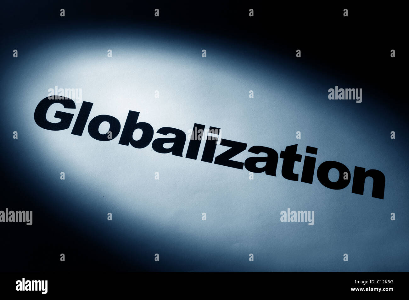 light and word of Globalization for background Stock Photo