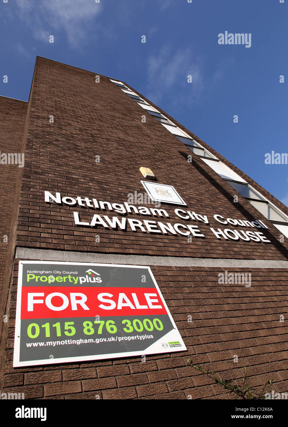 Nottingham City Council offices for sale. Stock Photo