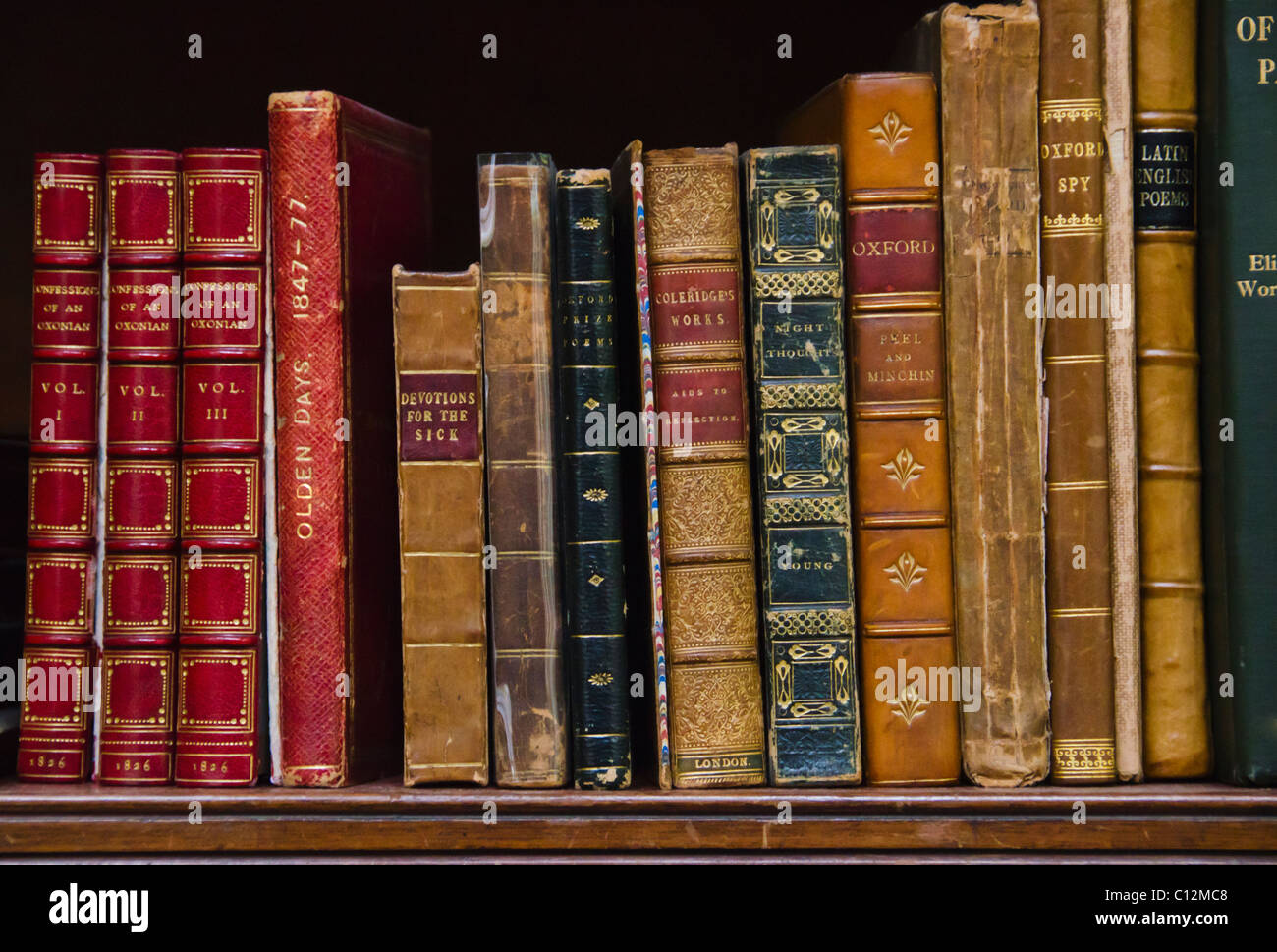 Antique books on shelf stock photo. Image of literary - 22930240