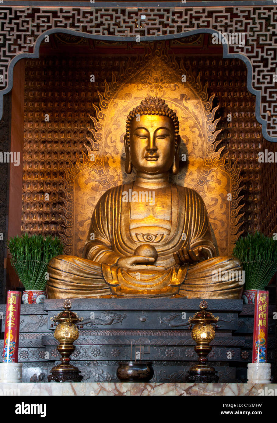 Large Buddha Statue in Fo Guang Shan Temple Stock Photo