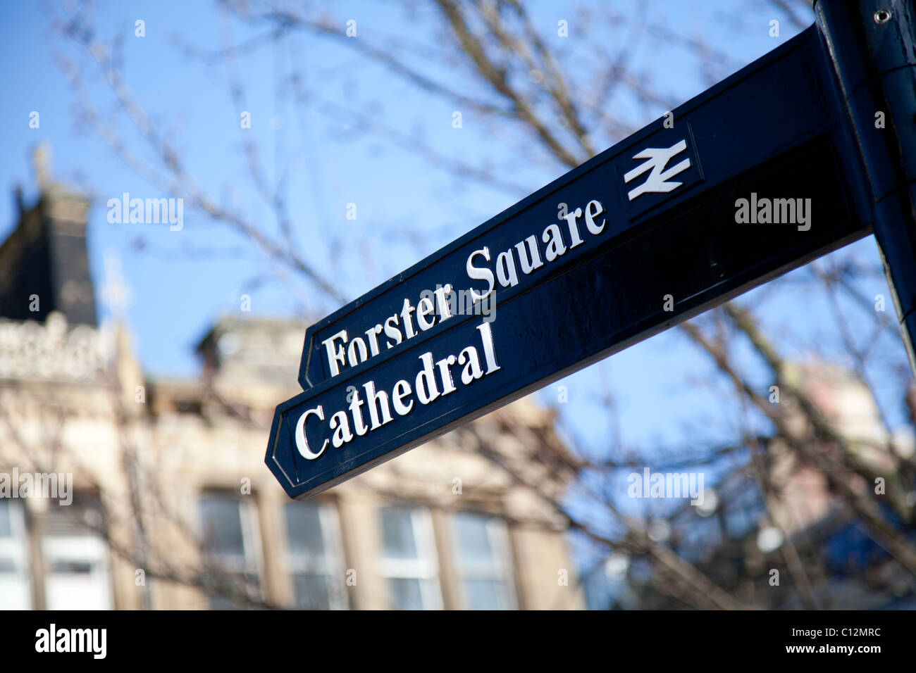 Tourist Information sign, Bradford, West Yorkshire, UK Stock Photo Alamy