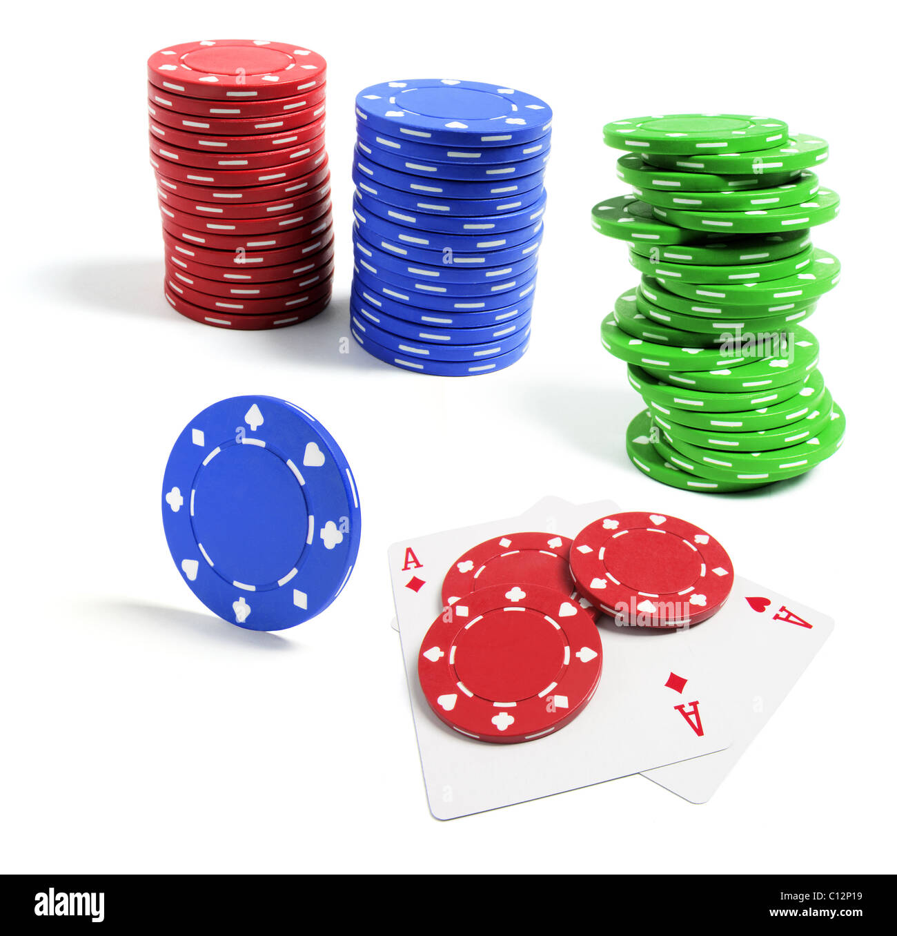 Stacks of Poker Chips Stock Photo