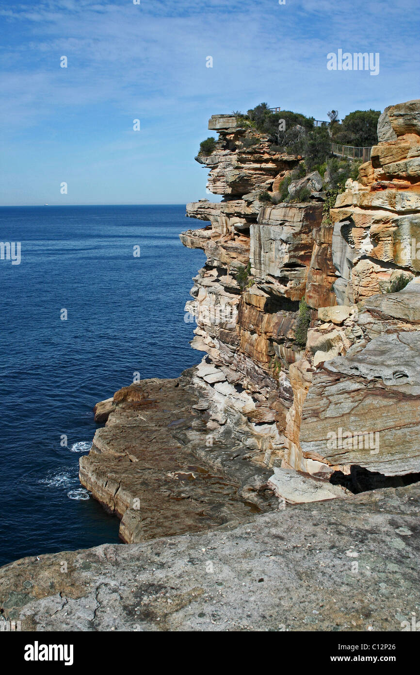 The Gap is an ocean cliff, in eastern Sydney NSW, Australia.  The cliff is a popular visitor destination, sadly it has an infamy for suicides. Stock Photo