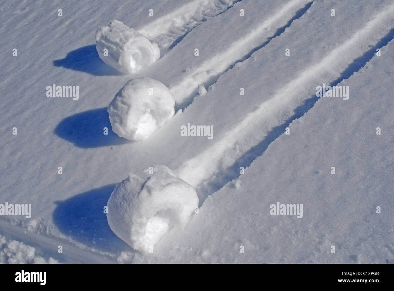 Snow rolls Stock Photo Alamy