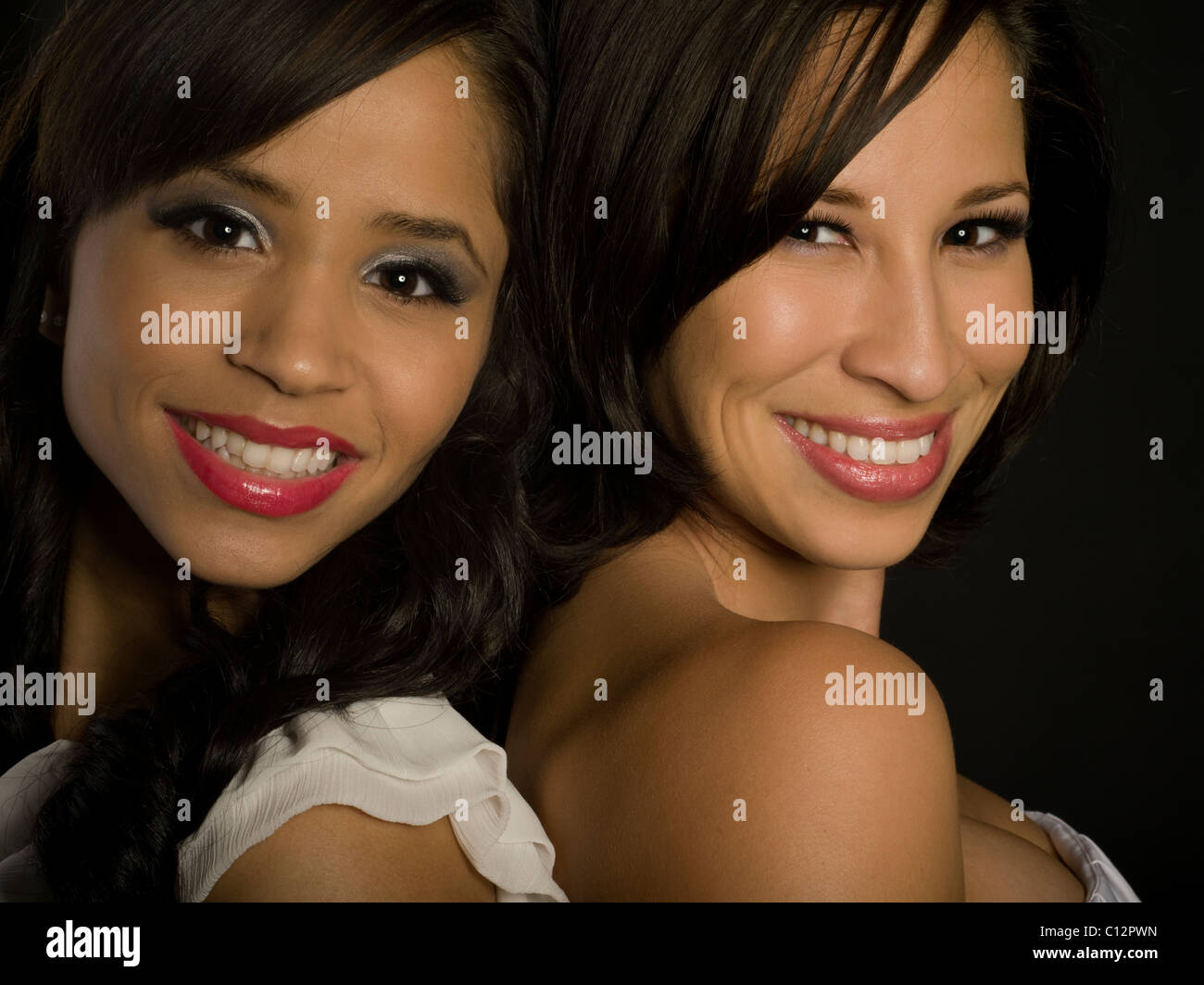 Filipina American Woman and Caucasian Woman Stock Photo