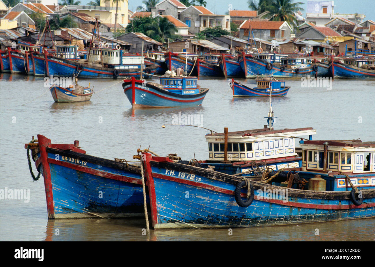 Fishing Boats in Nha Trang, Vietnam Stock Photo
