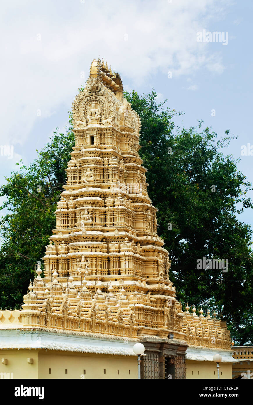 Low angle view of a temple, Swetha Varahaswamy Temple, Mysore Palace, Mysore, Karnataka, India Stock Photo