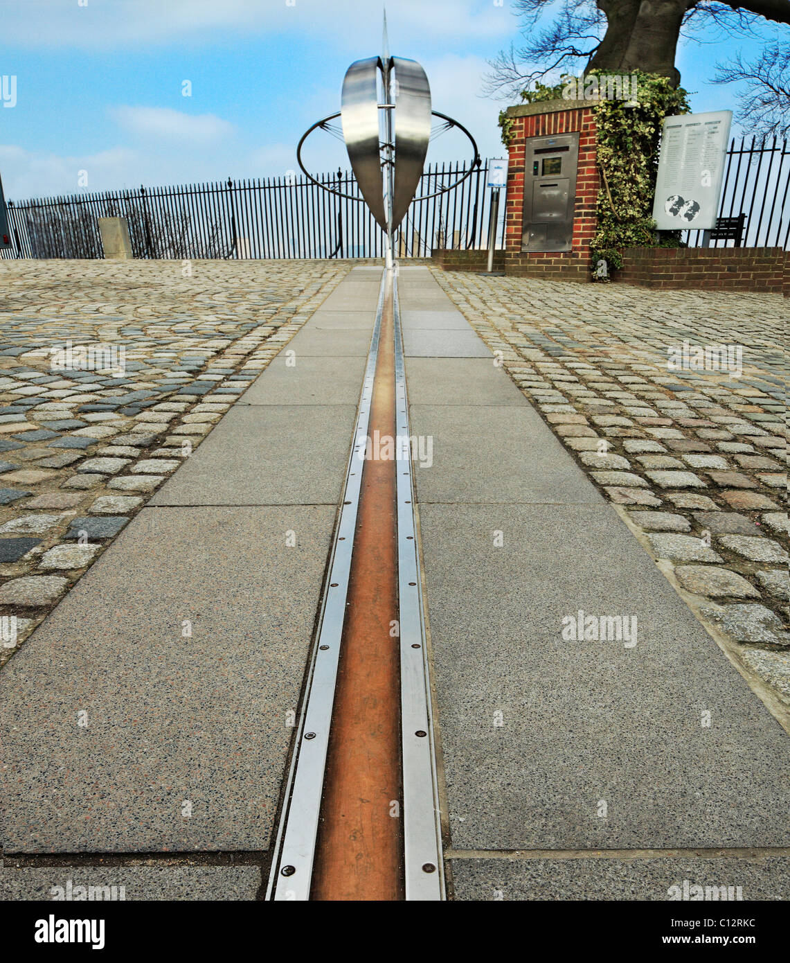 The Greenwich Meridian line. Stock Photo