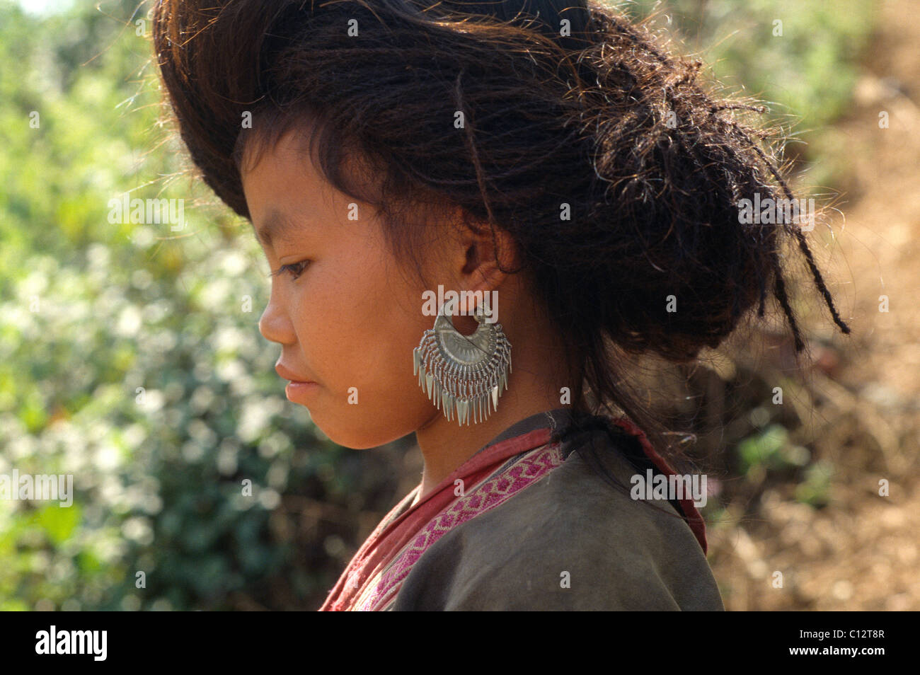 Meo (= H'Mong) -Minority  in  Lai Chau-Province,  Vietnam Stock Photo