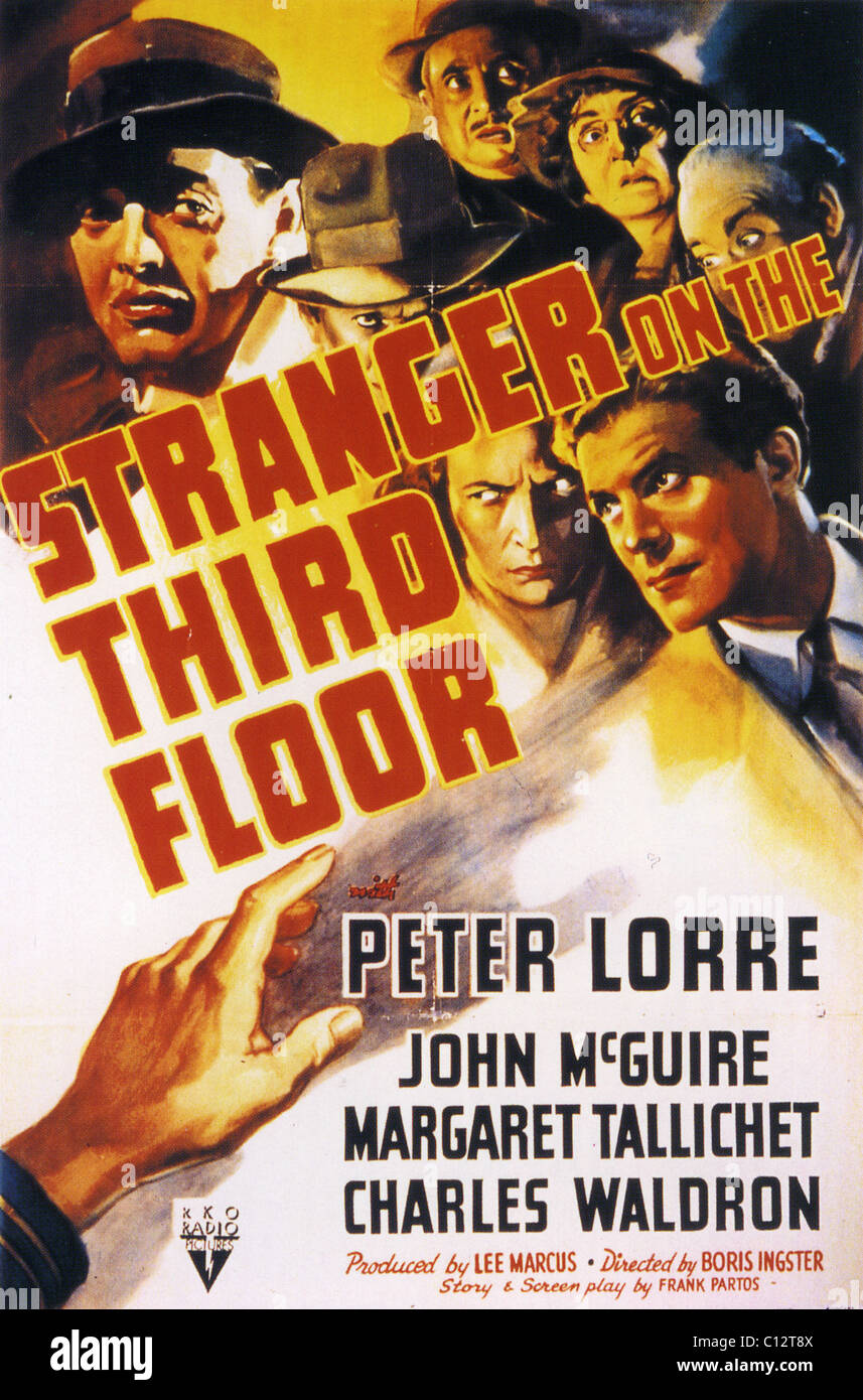 STRANGER ON THE THIRD FLOOR Poster for 1940 RKO film with Peter Lorre Stock Photo