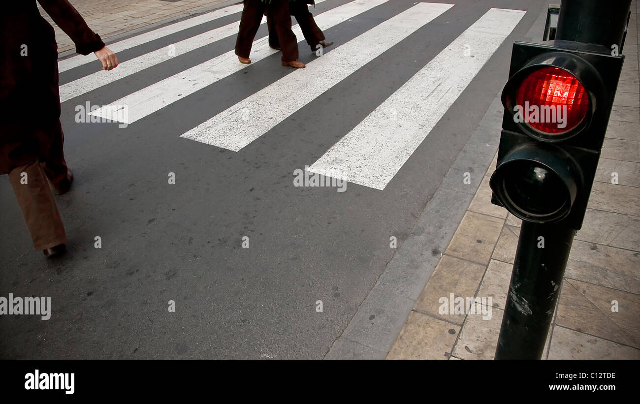 Red Light On Pedestrian Crossing Stock Photos & Red Light On Pedestrian