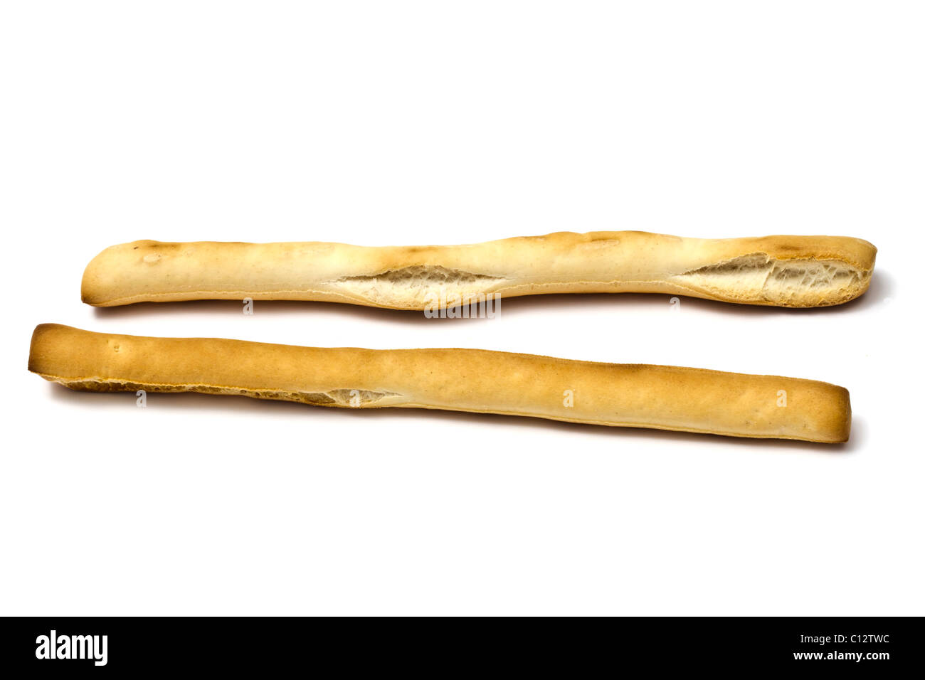 Grissini - breadsticks isolated on white background Stock Photo