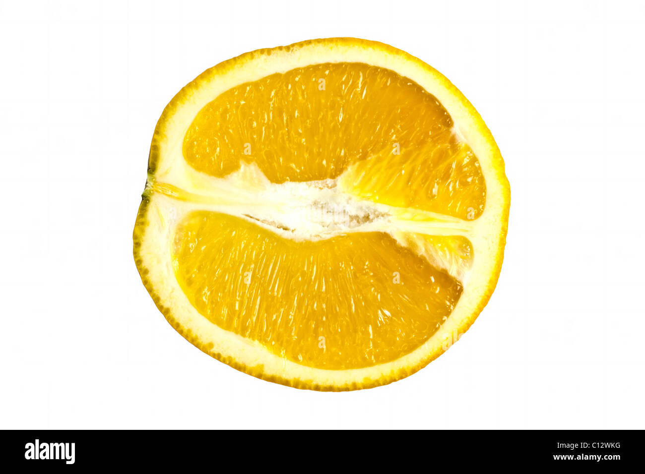 Slice of orange isolated on white background Stock Photo - Alamy