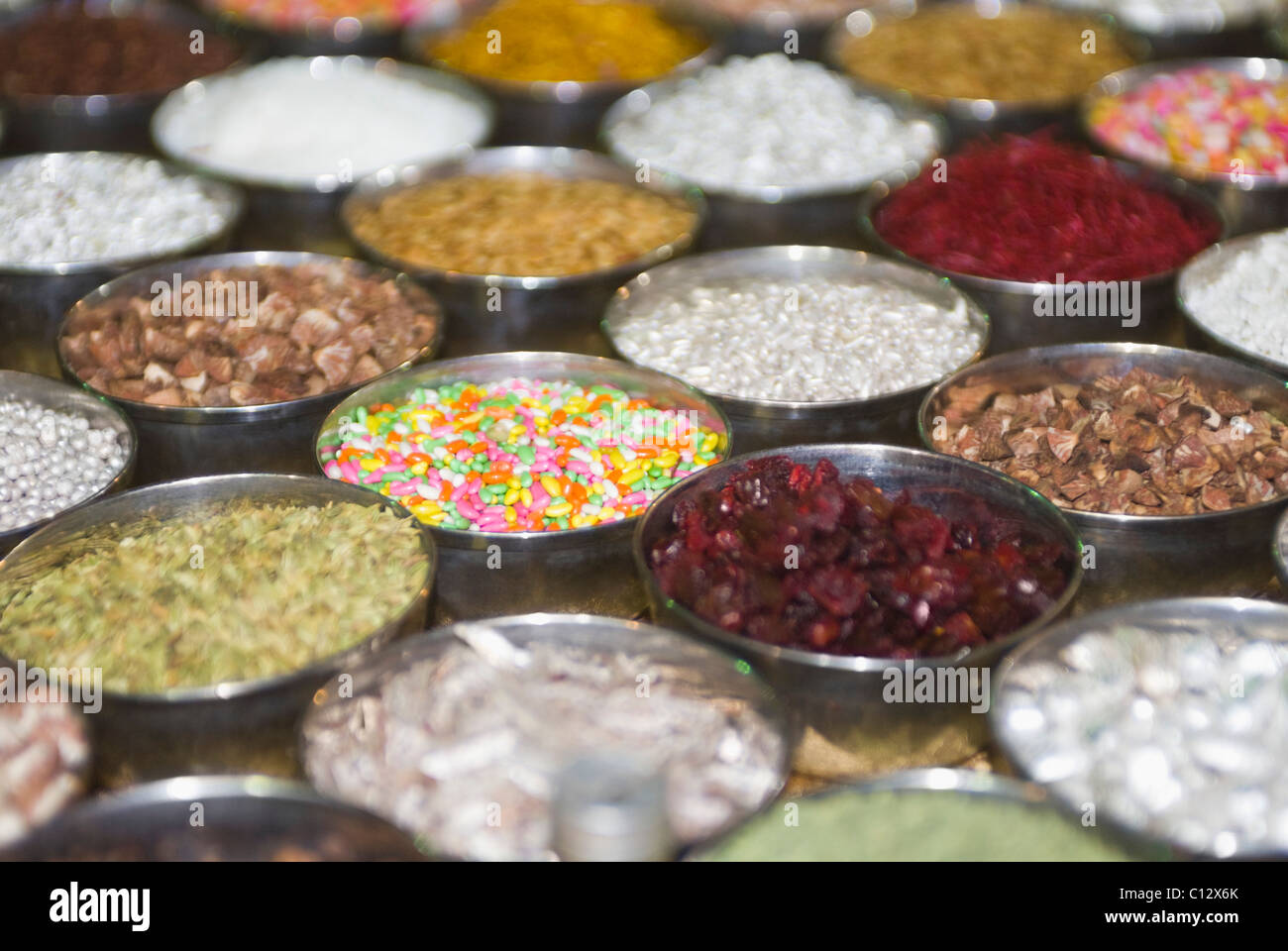 Assorted ingredient of betel served on a table in a wedding Stock Photo