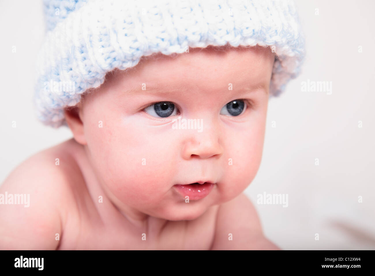 blue eyed baby boy with white background Stock Photo Alamy