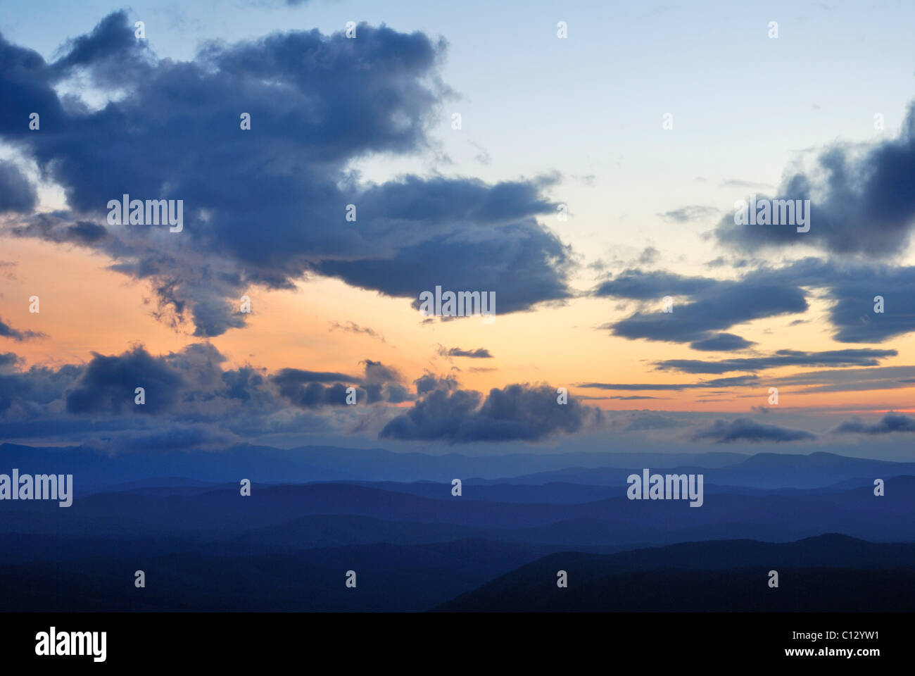 sunrise at chatyr-dag mountain plateau on crimea Stock Photo