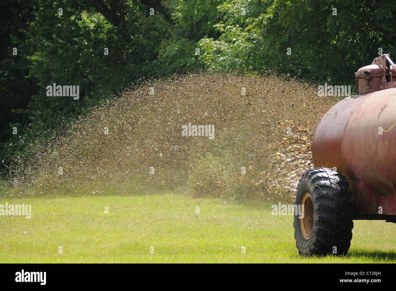 Farmer muck spreading Stock Photo Alamy