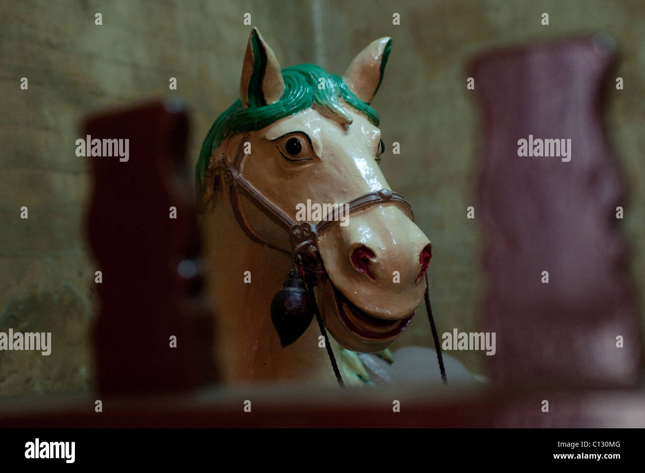Glazed clay sculpture of a horse, How Wong Miu temple, Tai O village