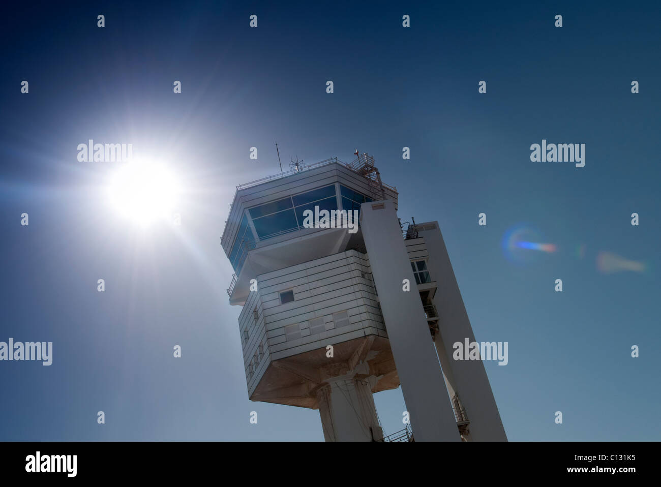 airport control tower in sun Stock Photo - Alamy