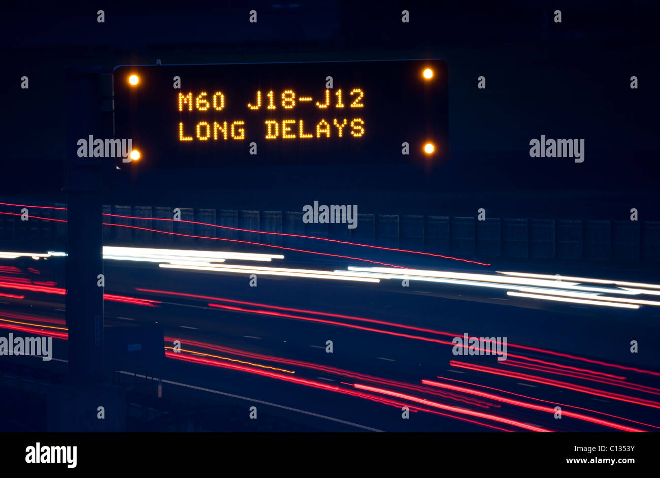 Illuminated hazard warning sign hires stock photography and images Alamy