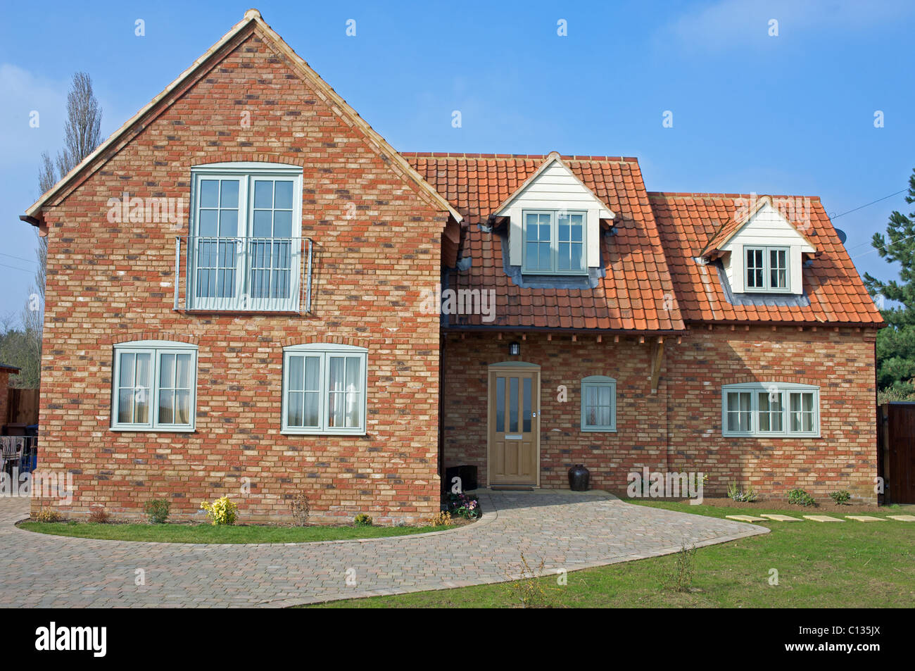 Newly built (2011) traditional detached house Stock Photo