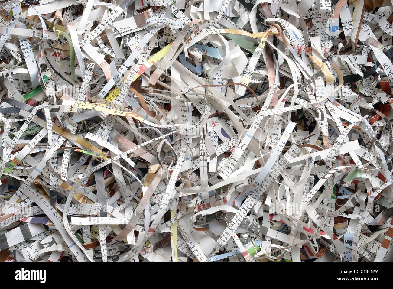 Shredded paper cuttings Stock Photo