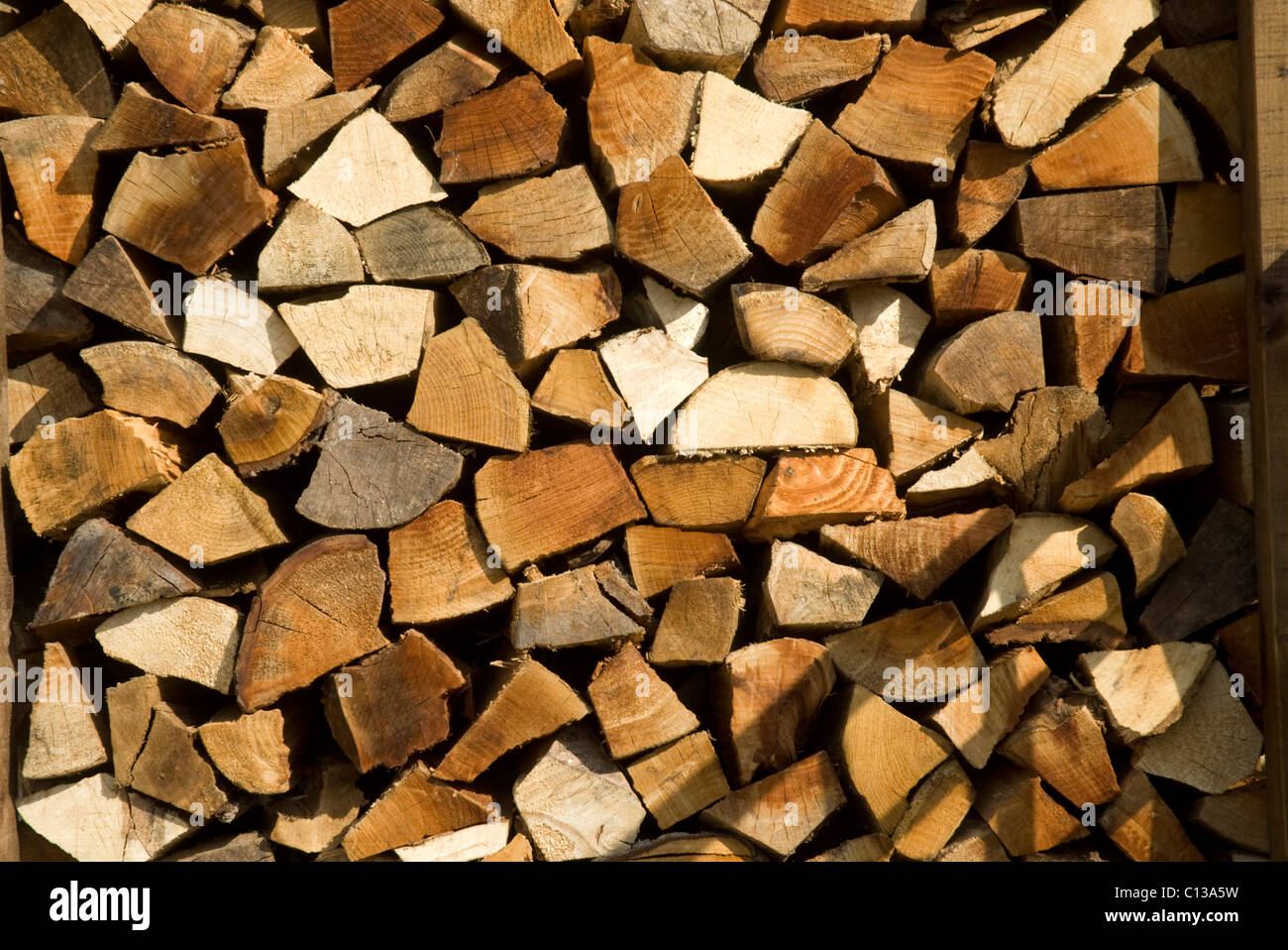 Stacked split wood pile Stock Photo Alamy