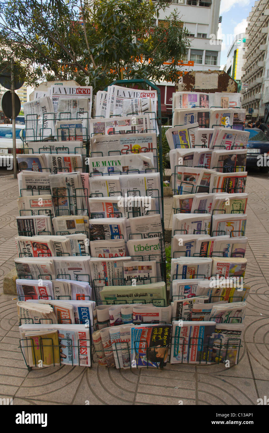 Arabian and European newspapers Casablanca central Morocco northern Africa Stock Photo