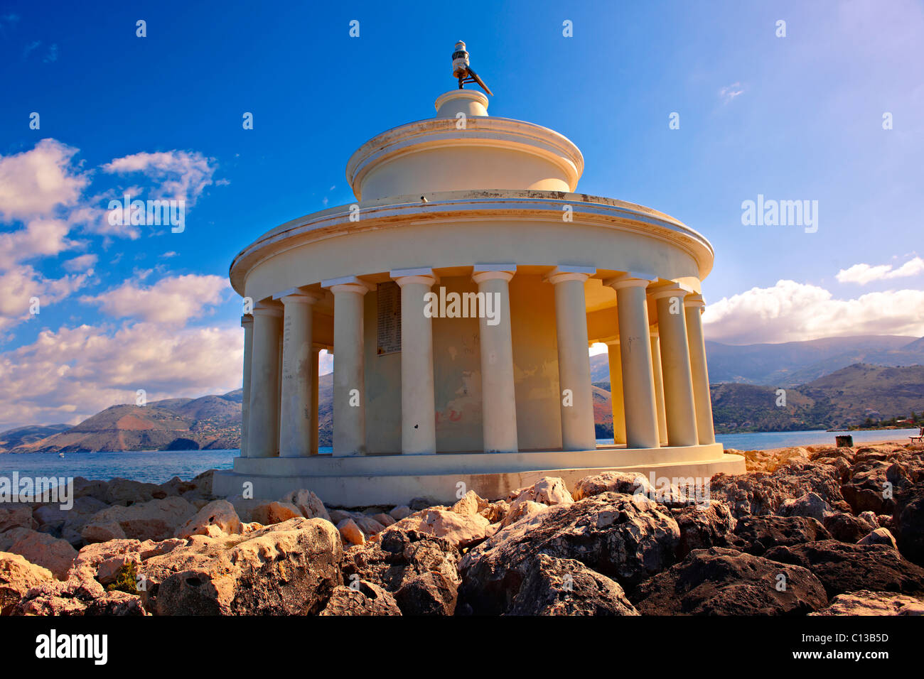 Fanari lighthouse or Agion Theodoron lighthouse, Kefalonia, Ionian Islands, Greece. Stock Photo