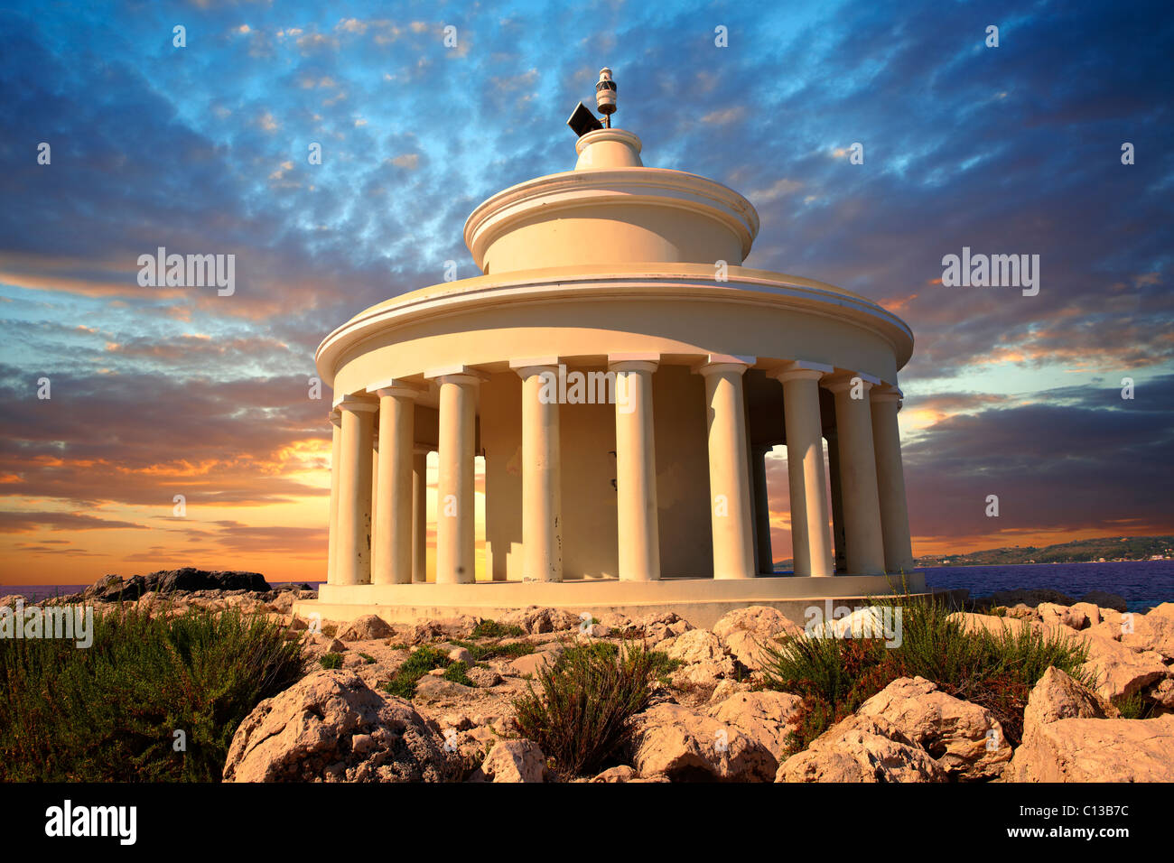 Fanari lighthouse or Agion Theodoron lighthouse, Kefalonia, Ionian Islands, Greece. Stock Photo
