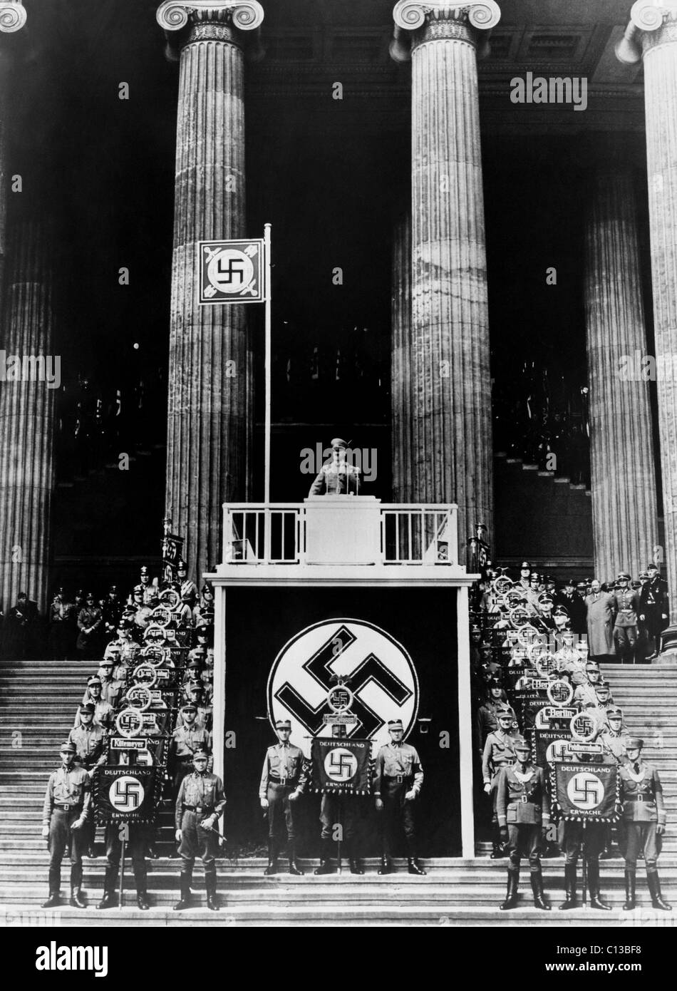 Adolf Hitler, at the May Day celebration, in the Berlin Lustgarten, 1938 Stock Photo