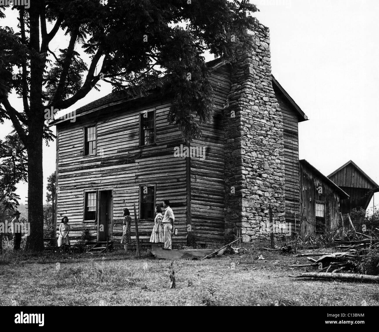 The first home of President Andrew Jackson (1767-1845), Tennessee, circa 1940s. Stock Photo