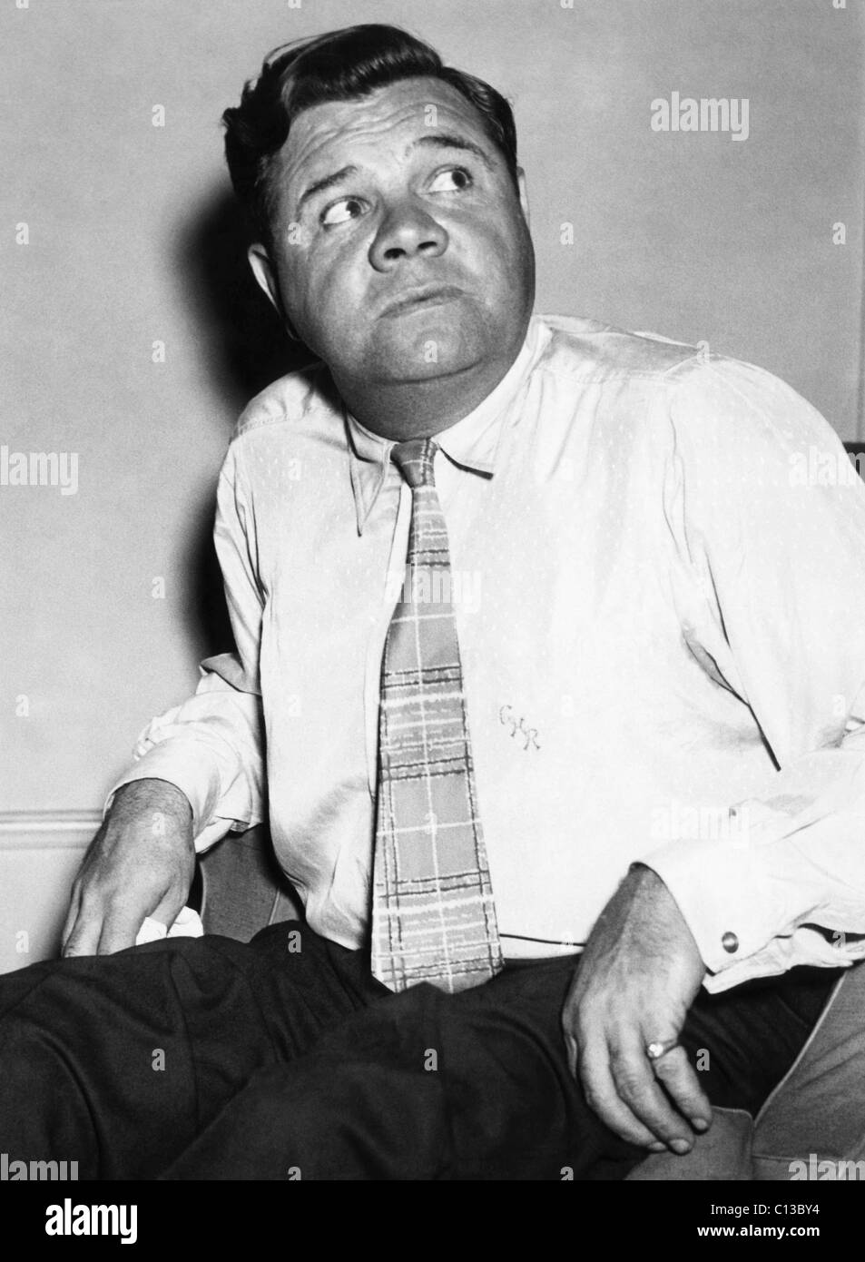 New York Yankees. Retired outfielder Babe Ruth, circa mid 1930s. Stock Photo