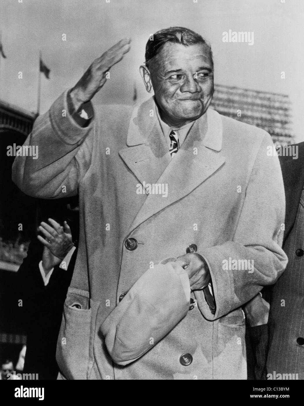 New York Yankees. Retired outfielder Babe Ruth, visiting Yankee Stadium,  New York City, New York, April, 1947 Stock Photo - Alamy