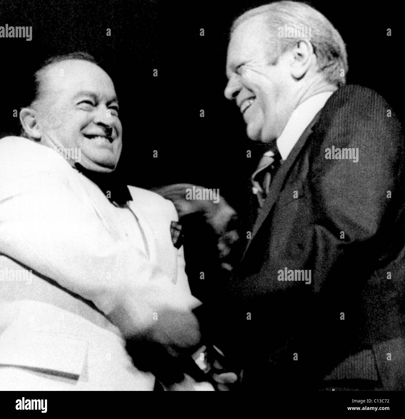 Bob Hope 1976  Laughing it up w/President Gerald Ford at Kennedy center 'Honor America' program. Stock Photo