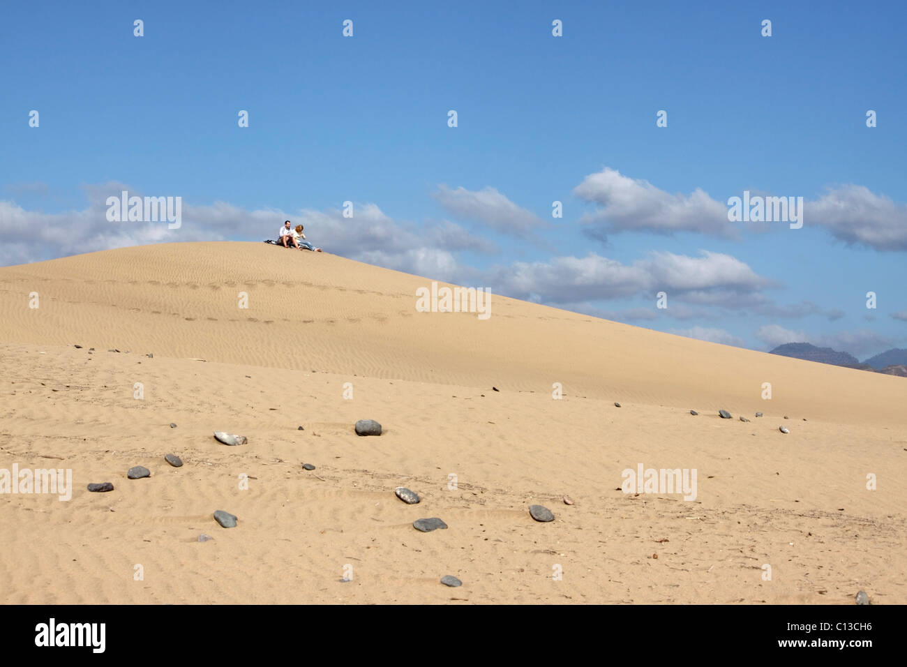 DUNAS DE MASPALOMAS. THE SAND DUNES OF MASPALOMAS. GRAN CANARIA. CANARY ISLAND. Stock Photo