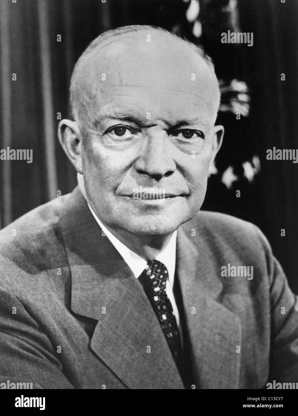Dwight D. Eisenhower, official presidential portrait. April 12, 1957 Stock Photo