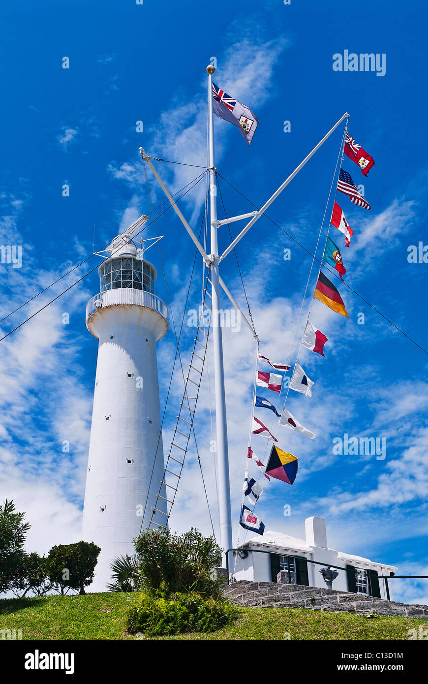 Gibb's Hill Lighthouse, Bermuda. Built in 1846 using cast iron. Stock Photo