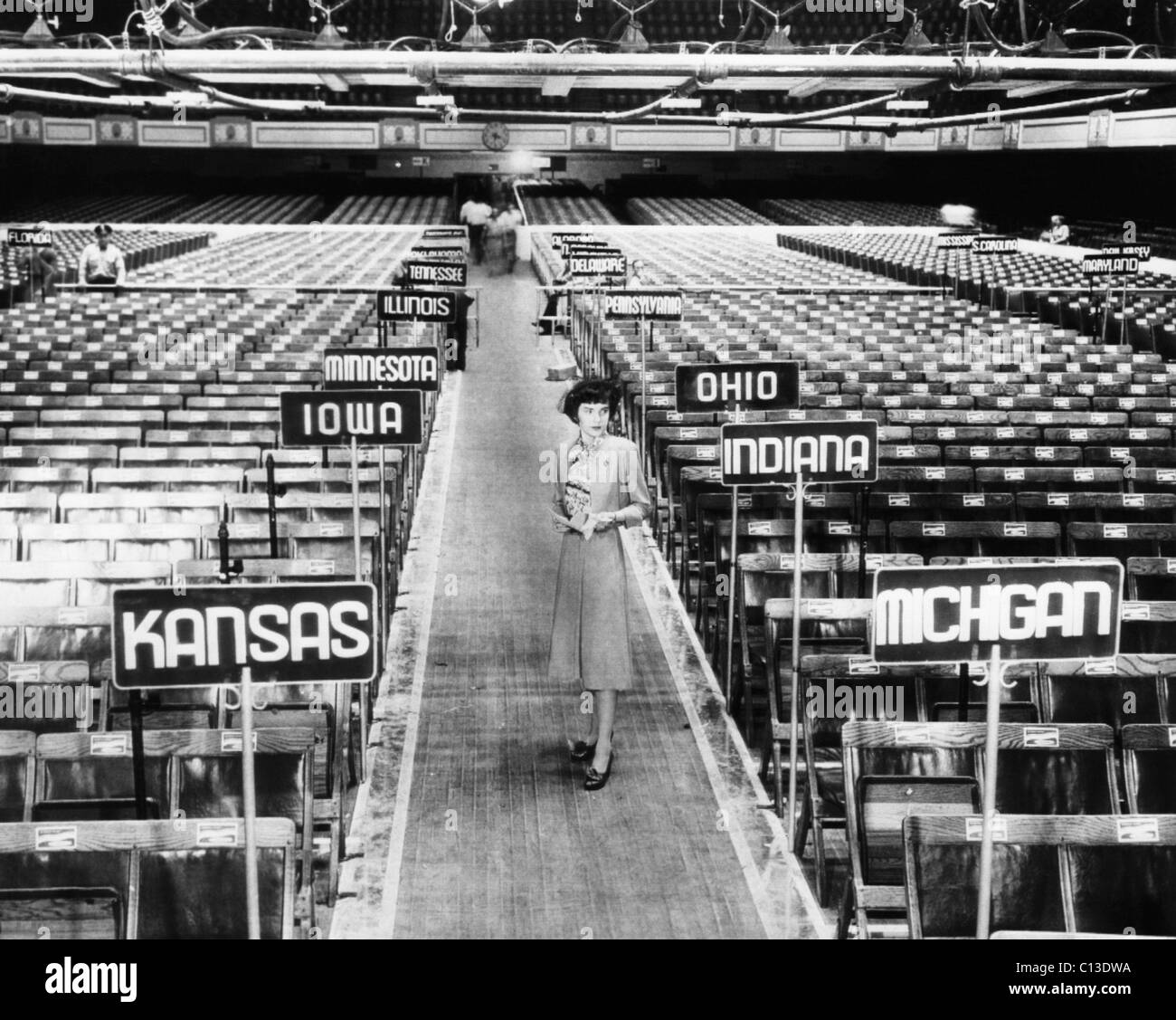 US Elections. View from the speaker's rostrum before the Democratic National Convention in Philadelphia, Pennsylvania, 1948. Stock Photo