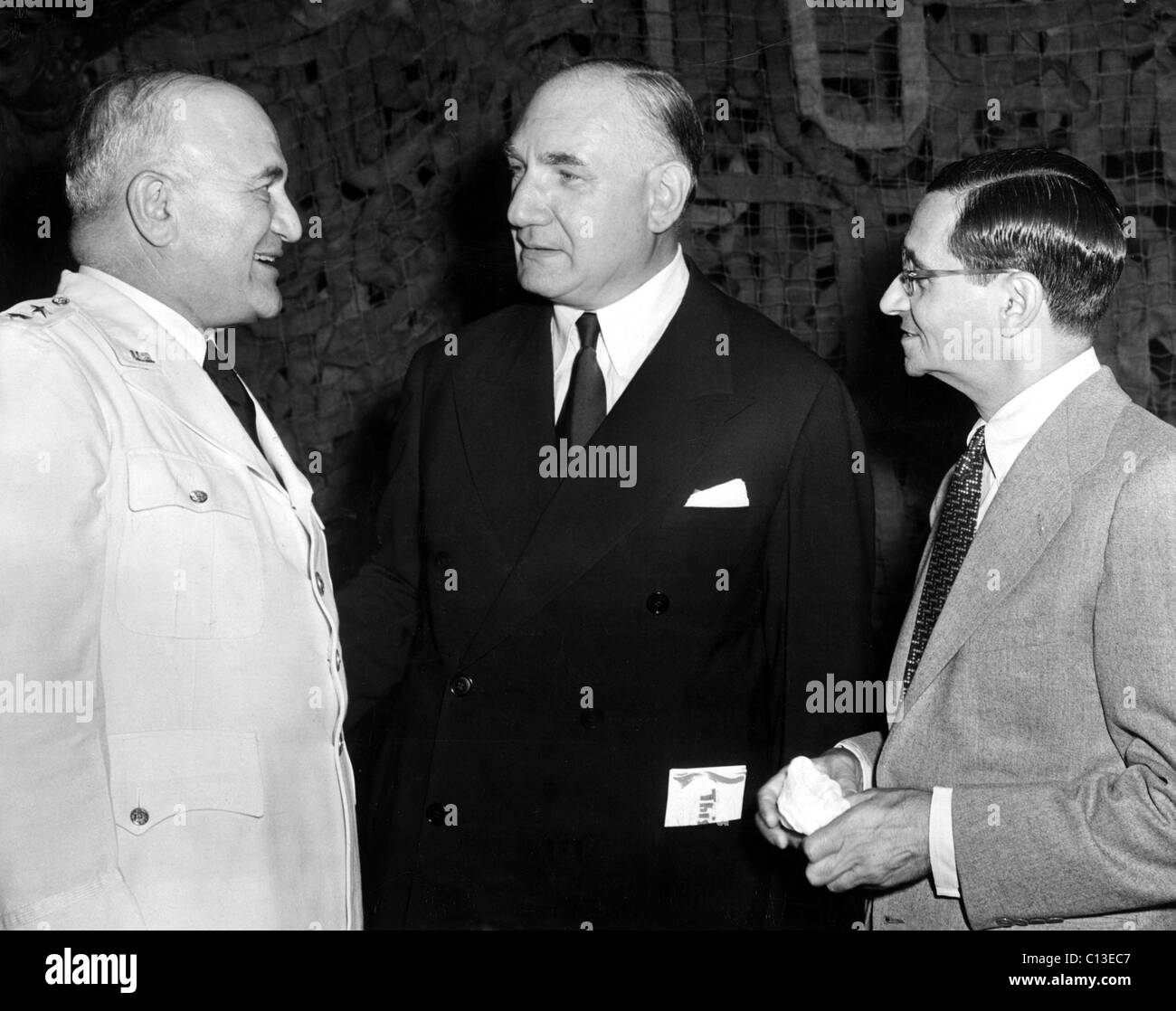 Irving Berlin, General Irving J. Phillipson and Albert Warner attend Hollywood Premiere of THIS IS THE ARMY, CA, 07-28-1943. Stock Photo