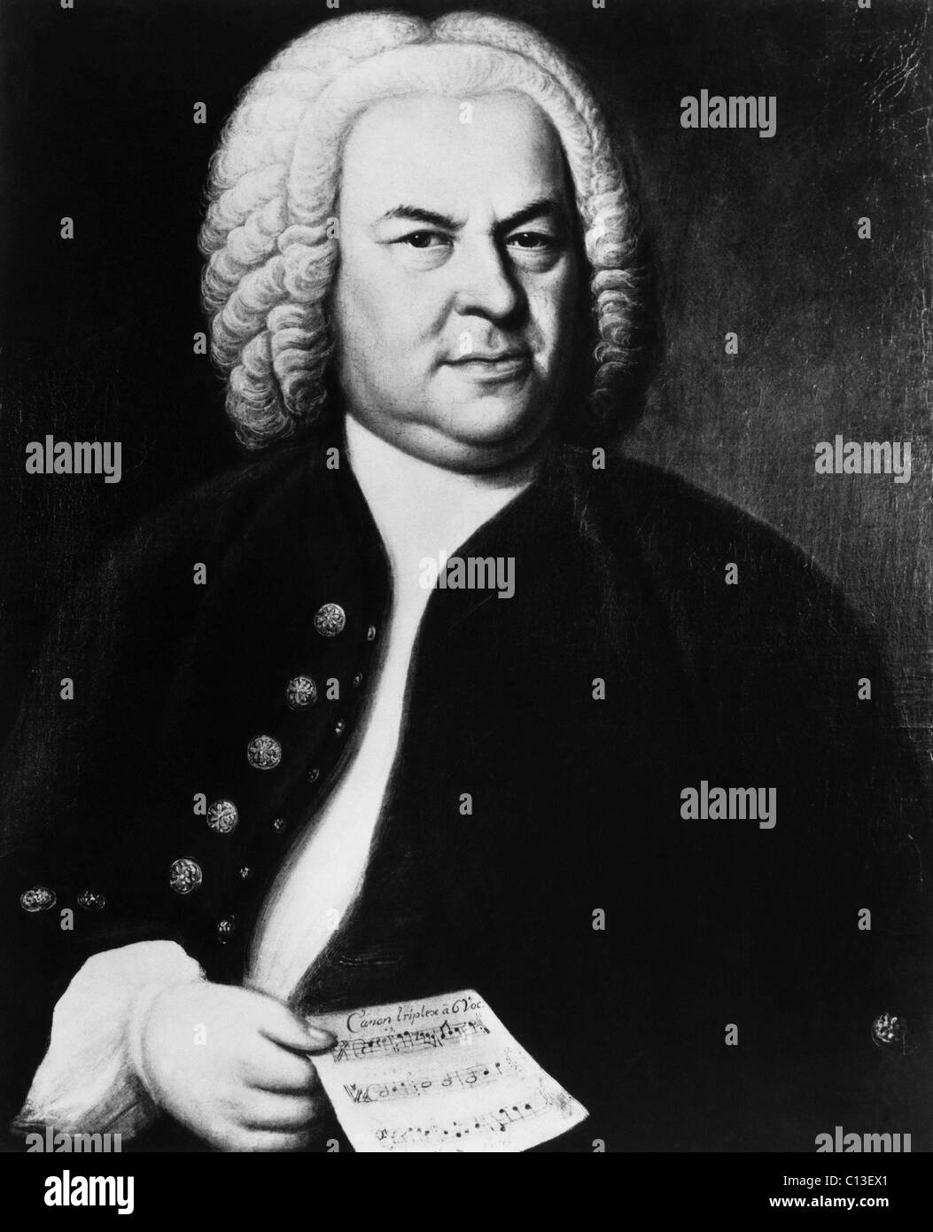 Johann Sebastian Bach (1685-1750), German composer, portrait by Elias Gottlieb Haussmann, circa 1746. Stock Photo