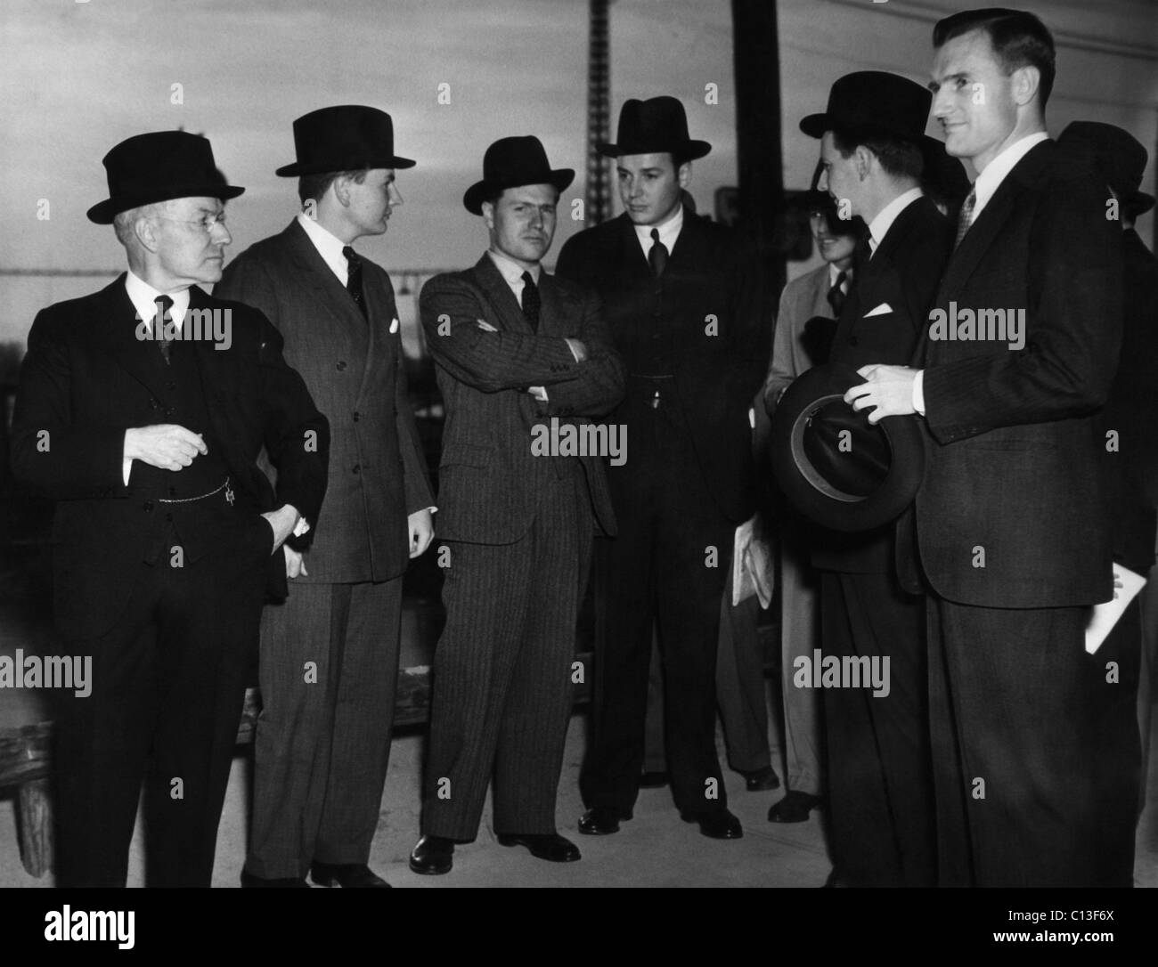 Rockefeller Family. From left: Industrialist John D. Rockefeller Jr. and  sons David Rockfeller, Nelson Rockfeller, Winthrop Rockefeller, Laurance  Rockfeller, John D. Rockefeller III, Tarrytown, New York, 1937 Stock Photo  - Alamy