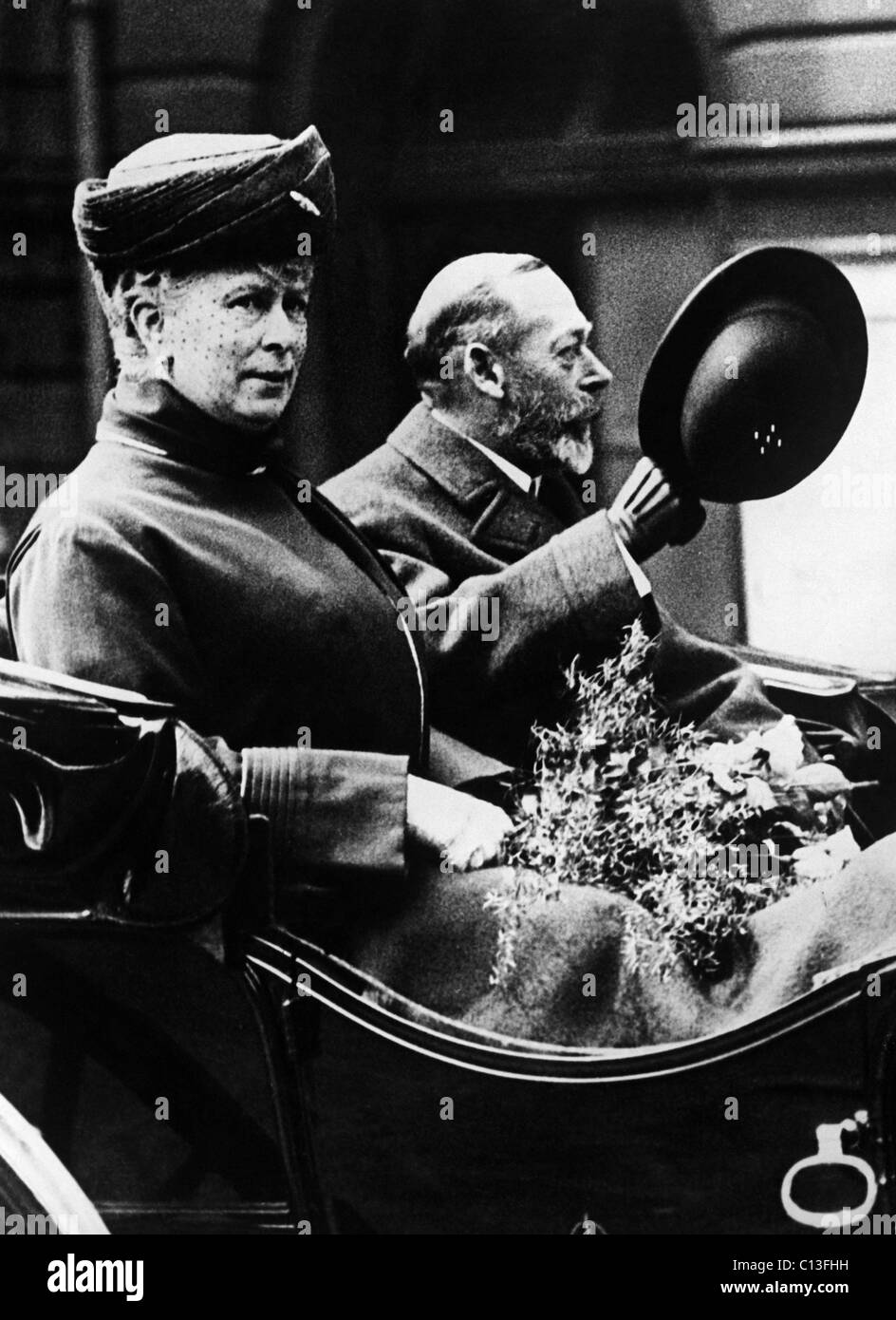 British Royalty. Queen Mary of Teck and King V of England, London, England, circa 1920s