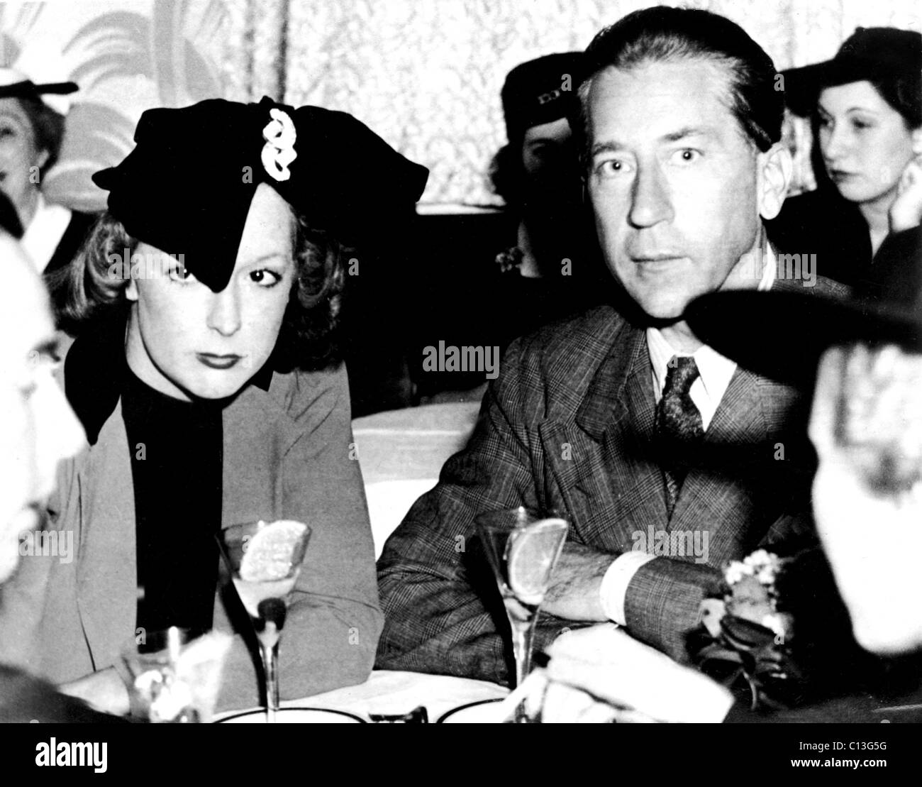 J. Paul Getty, oil millionaire, and wife, Louise Dudley, socialite singer, 11/16/1939 Stock Photo