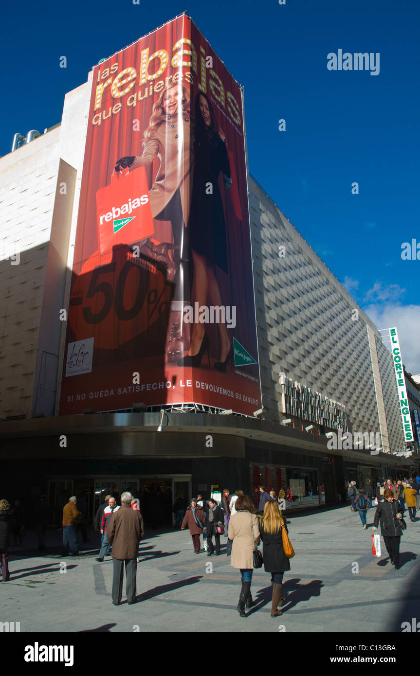 El Corte Ingles department store exterior Calle de Preciados street