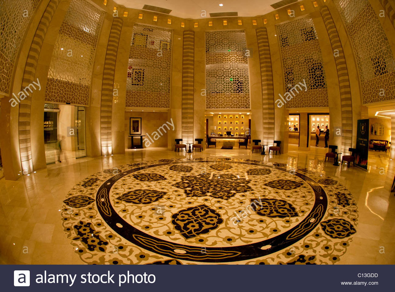 Lobby of the Hilton Luxor Resort & Spa, Luxor, Egypt Stock Photo